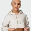 Muscle Nation Welcome To The Club Lounge Cropped Hoodie - Almond