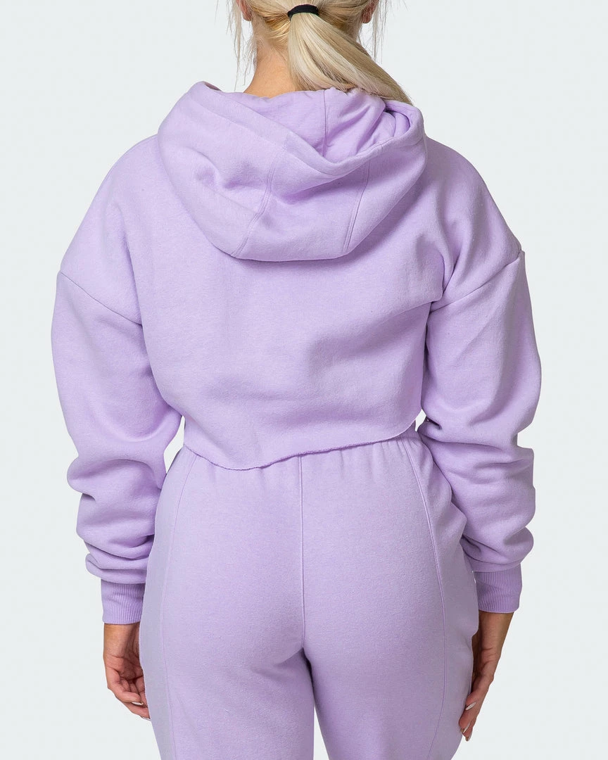 Muscle Nation Lounge Cropped Hoodie - Lilac Welcome To The Club 8 Muscle Nation Lounge Cropped Hoodie - Lilac Welcome To The Club