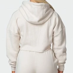 Muscle Nation Welcome To The Club Lounge Cropped Hoodie - Almond 14 Muscle Nation Welcome To The Club Lounge Cropped Hoodie - Almond