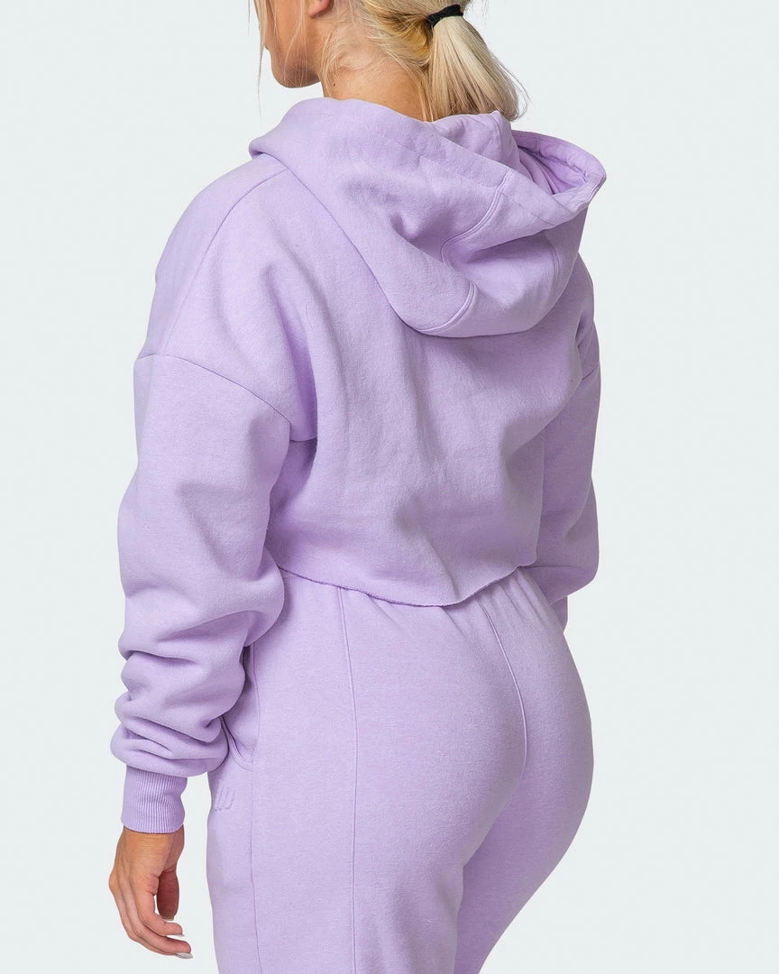Muscle Nation Lounge Cropped Hoodie - Lilac Welcome To The Club 7 Muscle Nation Lounge Cropped Hoodie - Lilac Welcome To The Club