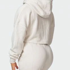 Muscle Nation Welcome To The Club Lounge Cropped Hoodie - Almond 13 Muscle Nation Welcome To The Club Lounge Cropped Hoodie - Almond