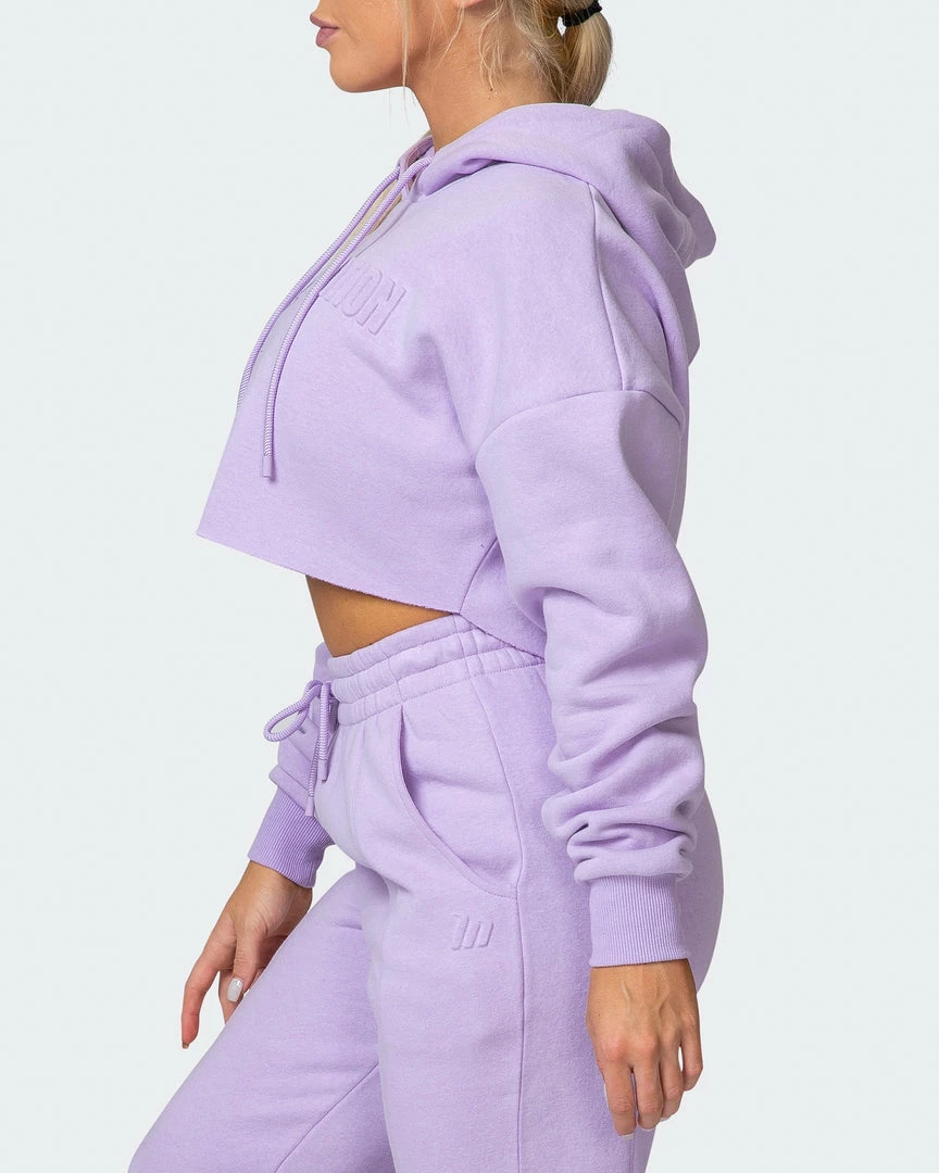 Muscle Nation Lounge Cropped Hoodie - Lilac Welcome To The Club 6 Muscle Nation Lounge Cropped Hoodie - Lilac Welcome To The Club