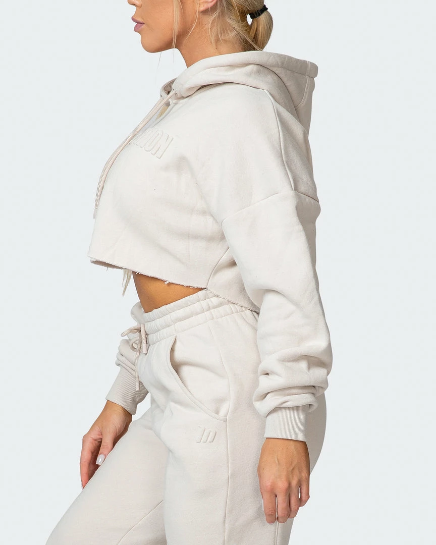 Muscle Nation Welcome To The Club Lounge Cropped Hoodie - Almond 6 Muscle Nation Welcome To The Club Lounge Cropped Hoodie - Almond
