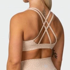 Muscle Nation Welcome To The Club All-Star Deep V Bra - Brown Sugar Mini Cheetah Print