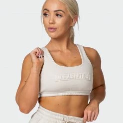 Muscle Nation Lounge Crop - Almond Welcome To The Club