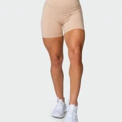 Muscle Nation Welcome To The Club Signature Scrunch Midway Shorts - Brown Sugar Mini Cheetah Print