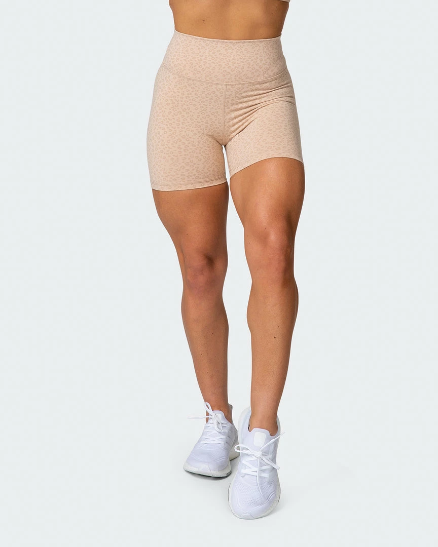 Muscle Nation Welcome To The Club Signature Scrunch Midway Shorts - Brown Sugar Mini Cheetah Print 4 Muscle Nation Welcome To The Club Signature Scrunch Midway Shorts - Brown Sugar Mini Cheetah Print