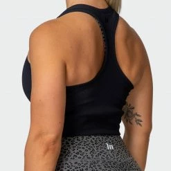 Muscle Nation Classic Rib Cropped Tank - Black Welcome To The Club 13 Muscle Nation Classic Rib Cropped Tank - Black Welcome To The Club
