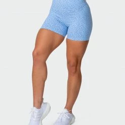 Muscle Nation Signature Scrunch Midway Shorts - Periwinkle Mini Cheetah Print