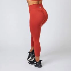 Muscle Nation Signature Scrunch 7/8 Leggings - Burnt Orange Scrunch Bum