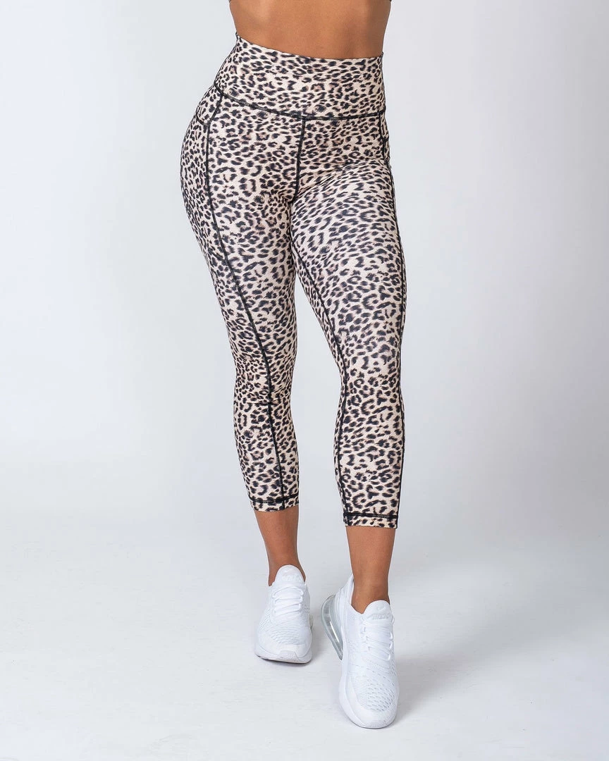 Muscle Nation 7/8 Pocket Leggings - Yellow Leopard 7 Muscle Nation 7/8 Pocket Leggings - Yellow Leopard