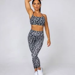 Muscle Nation Signature Scrunch 7/8 Leggings - Black Leopard Scrunch Bum