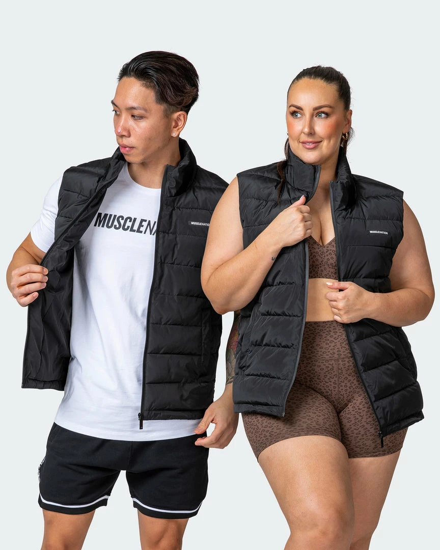 Muscle Nation Unisex Puffer Vest - Black 3 Muscle Nation Unisex Puffer Vest - Black
