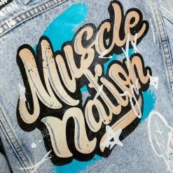 Muscle Nation Welcome To The Club Unisex Limited Edition Denim Jacket - Washed Denim