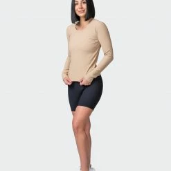 Muscle Nation Classic Ribbed Long Sleeve Top - Brown Sugar 15 Muscle Nation Classic Ribbed Long Sleeve Top - Brown Sugar