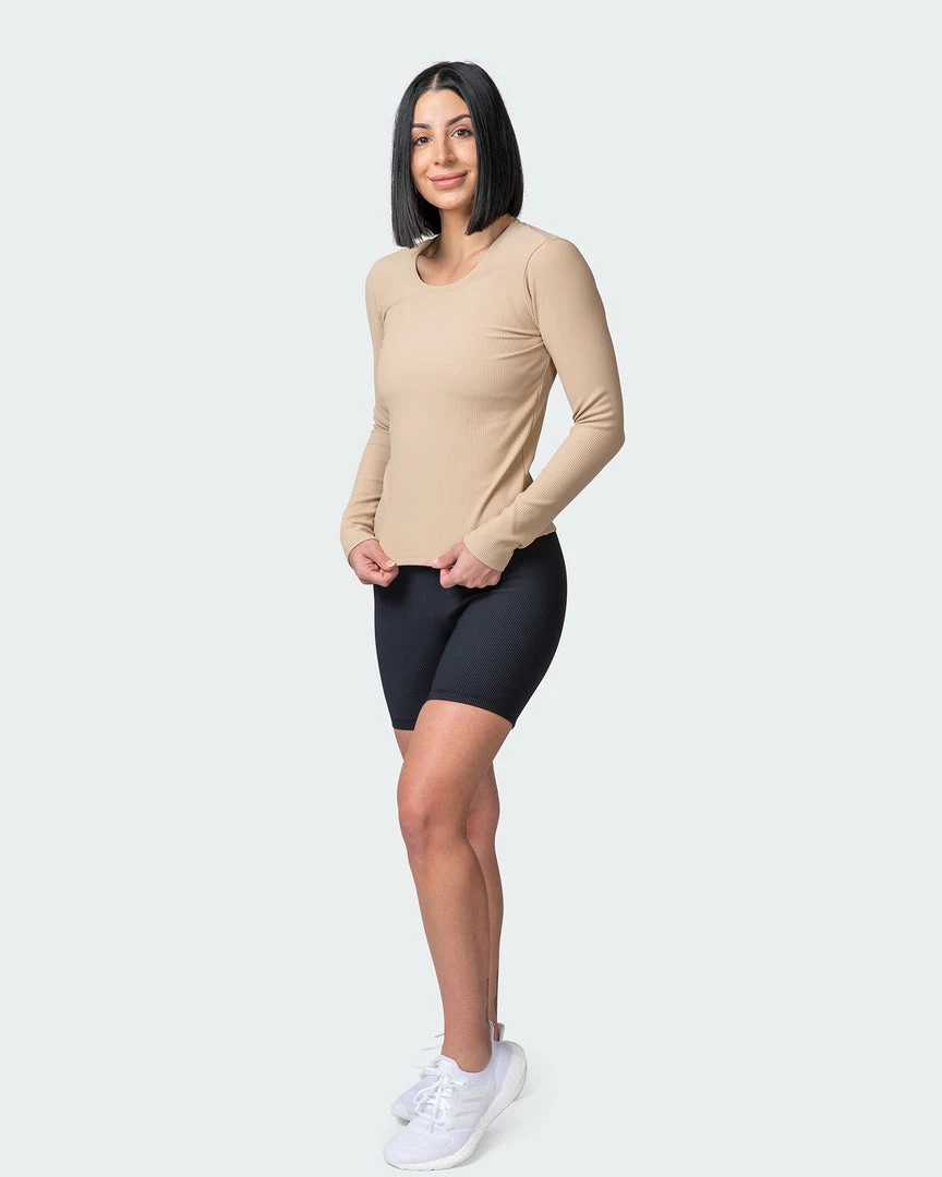 Muscle Nation Classic Ribbed Long Sleeve Top - Brown Sugar 9 Muscle Nation Classic Ribbed Long Sleeve Top - Brown Sugar