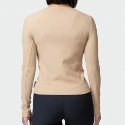 Muscle Nation Classic Ribbed Long Sleeve Top - Brown Sugar 14 Muscle Nation Classic Ribbed Long Sleeve Top - Brown Sugar