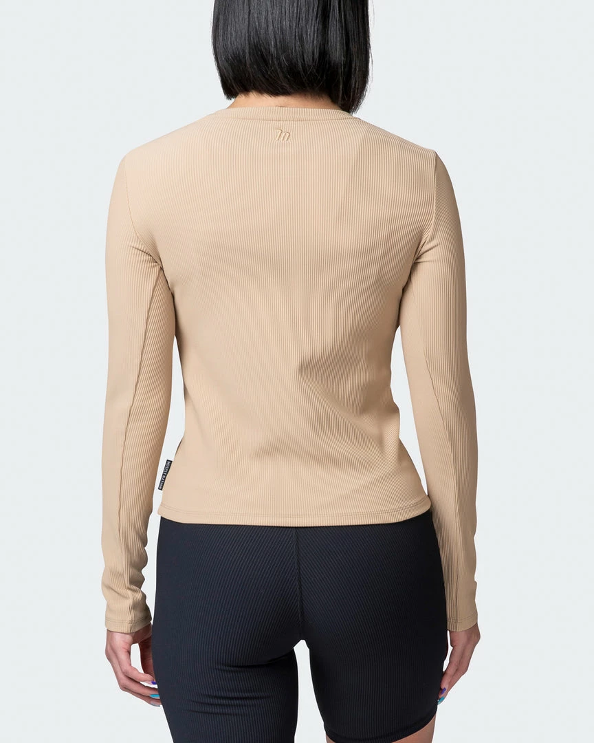 Muscle Nation Classic Ribbed Long Sleeve Top - Brown Sugar 8 Muscle Nation Classic Ribbed Long Sleeve Top - Brown Sugar