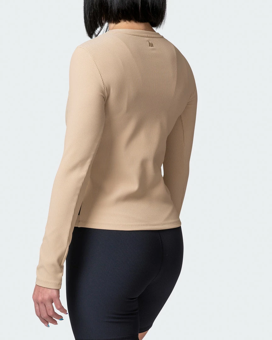 Muscle Nation Classic Ribbed Long Sleeve Top - Brown Sugar 7 Muscle Nation Classic Ribbed Long Sleeve Top - Brown Sugar