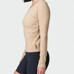 Muscle Nation Classic Ribbed Long Sleeve Top - Brown Sugar 12 Muscle Nation Classic Ribbed Long Sleeve Top - Brown Sugar