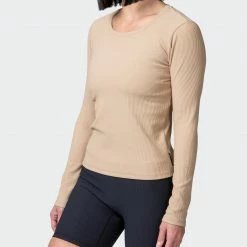 Muscle Nation Classic Ribbed Long Sleeve Top - Brown Sugar 11 Muscle Nation Classic Ribbed Long Sleeve Top - Brown Sugar