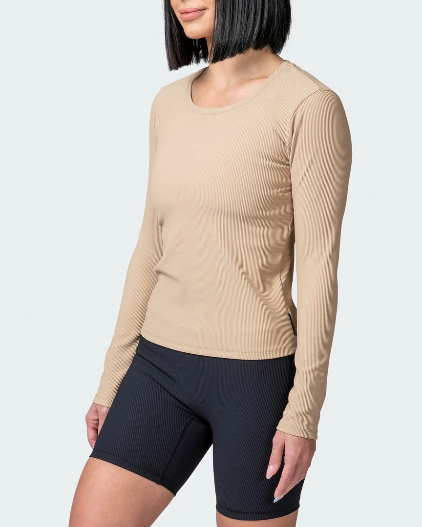 Muscle Nation Classic Ribbed Long Sleeve Top - Brown Sugar 5 Muscle Nation Classic Ribbed Long Sleeve Top - Brown Sugar
