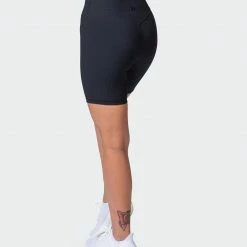 Muscle Nation Zero Rise Rib Bike Shorts - Black
