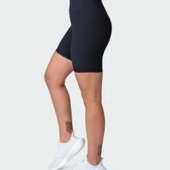 Muscle Nation Zero Rise Rib Bike Shorts - Black