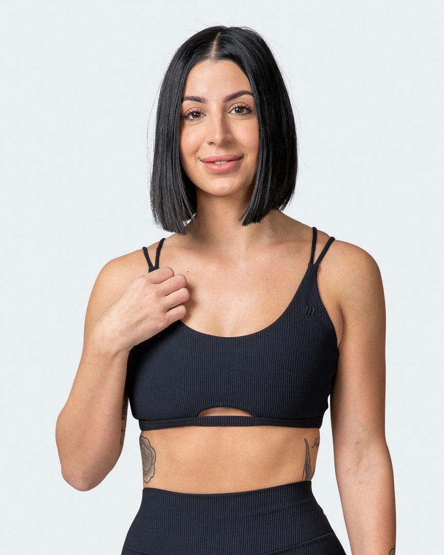 Muscle Nation Welcome To The Club All Day Rib Bralette - Black 3 Muscle Nation Welcome To The Club All Day Rib Bralette - Black
