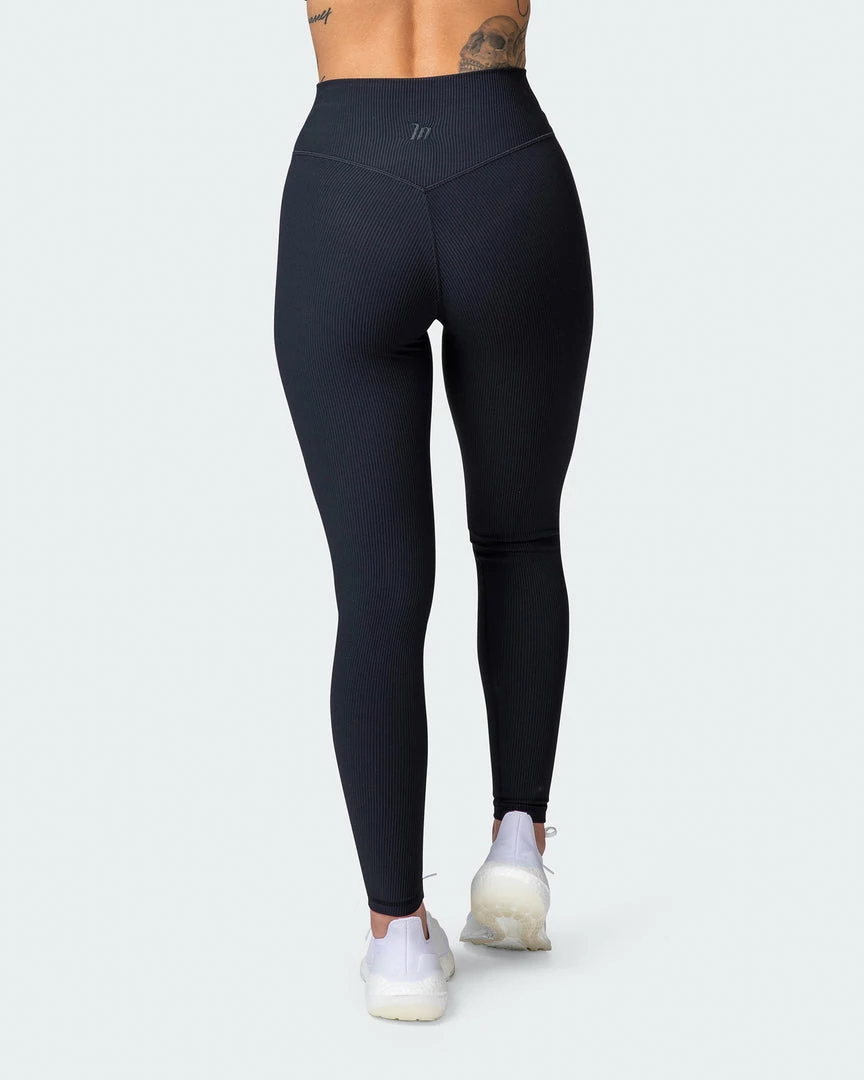 Muscle Nation Welcome To The Club Zero Rise Rib Ankle Length Leggings - Black 8 Muscle Nation Welcome To The Club Zero Rise Rib Ankle Length Leggings - Black