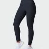 Muscle Nation Welcome To The Club Zero Rise Rib Ankle Length Leggings - Black