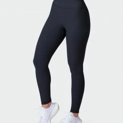 Muscle Nation Welcome To The Club Zero Rise Rib Ankle Length Leggings - Black