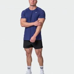 Muscle Nation Welcome To The Club Ventilation Tee - Dark Cobalt