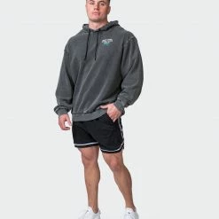Muscle Nation Welcome To The Club Mens MN Club Oversized Vintage Hoodie - Washed Black 15 Muscle Nation Welcome To The Club Mens MN Club Oversized Vintage Hoodie - Washed Black