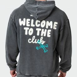 Muscle Nation Welcome To The Club Mens MN Club Oversized Vintage Hoodie - Washed Black 14 Muscle Nation Welcome To The Club Mens MN Club Oversized Vintage Hoodie - Washed Black