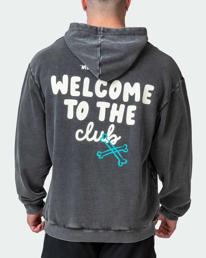 Muscle Nation Welcome To The Club Mens MN Club Oversized Vintage Hoodie - Washed Black 8 Muscle Nation Welcome To The Club Mens MN Club Oversized Vintage Hoodie - Washed Black