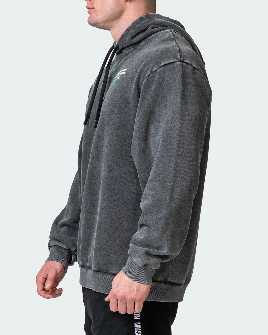 Muscle Nation Welcome To The Club Mens MN Club Oversized Vintage Hoodie - Washed Black 6 Muscle Nation Welcome To The Club Mens MN Club Oversized Vintage Hoodie - Washed Black