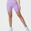 Muscle Nation Zero Rise Rib Bike Shorts - Lilac Welcome To The Club 2 Muscle Nation Zero Rise Rib Bike Shorts - Lilac Welcome To The Club