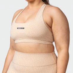 Muscle Nation Flex Bra - Brown Sugar Mini Cheetah Print Welcome To The Club