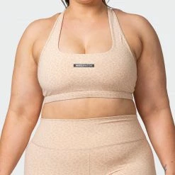 Muscle Nation Flex Bra - Brown Sugar Mini Cheetah Print Welcome To The Club