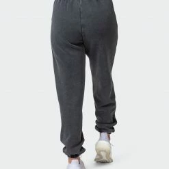 Muscle Nation Womens MN Club Vintage Trackies - Washed Black