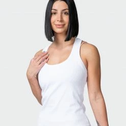 Muscle Nation Welcome To The Club Classic Rib Tank - White