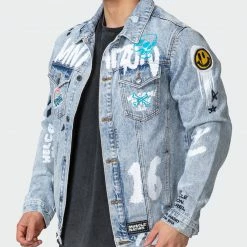 Muscle Nation Welcome To The Club Unisex Limited Edition Denim Jacket - Washed Denim