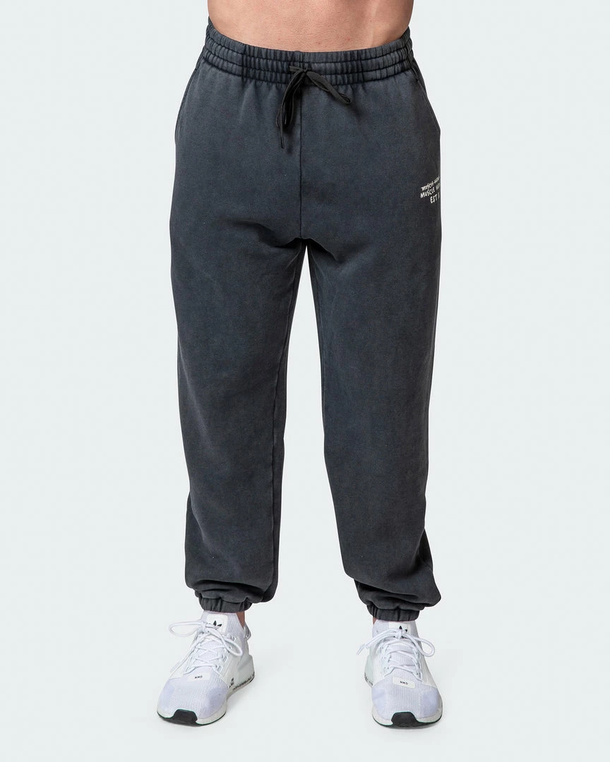 Muscle Nation Welcome To The Club Mens MN Club Vintage Trackies - Washed Black 4 Muscle Nation Welcome To The Club Mens MN Club Vintage Trackies - Washed Black