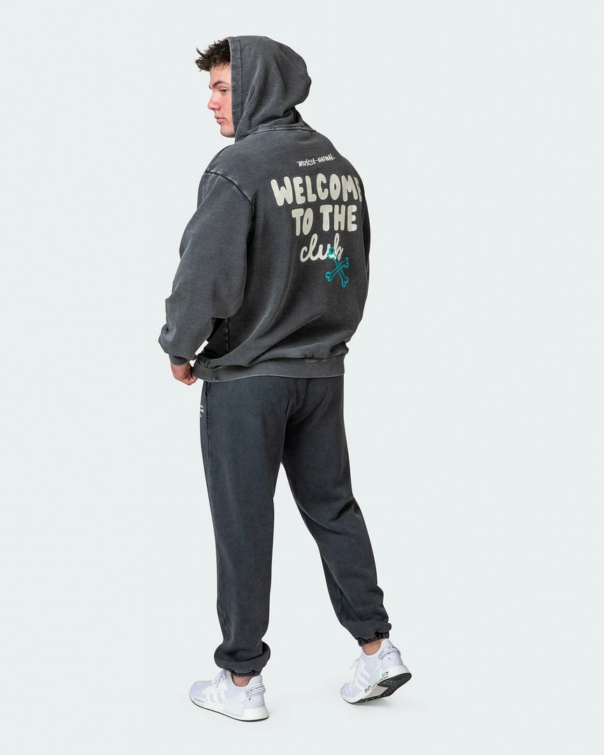 Muscle Nation Welcome To The Club Mens MN Club Vintage Trackies - Washed Black 9 Muscle Nation Welcome To The Club Mens MN Club Vintage Trackies - Washed Black