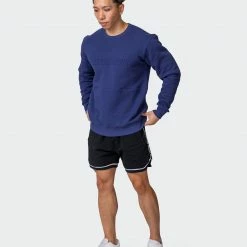 Muscle Nation Welcome To The Club Mens Lounge Jumper - Dark Cobalt