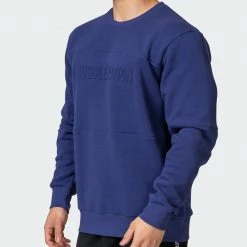 Muscle Nation Welcome To The Club Mens Lounge Jumper - Dark Cobalt