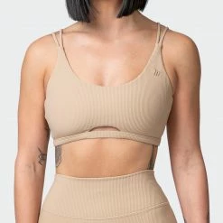 Muscle Nation All Day Rib Bralette - Brown Sugar Welcome To The Club