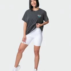 Muscle Nation Womens MN Club Oversized Vintage Tee - Washed Black 15 Muscle Nation Womens MN Club Oversized Vintage Tee - Washed Black