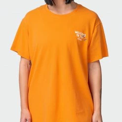 Muscle Nation Womens MN Squad Oversized Vintage Tee - Washed Fireball Welcome To The Club